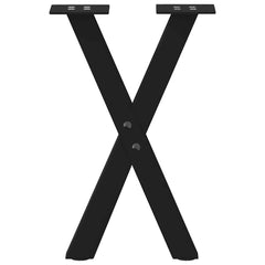 vidaXL Coffee Table Legs X-Shaped 2 pcs Black 38x(42-43) cm Steel 5