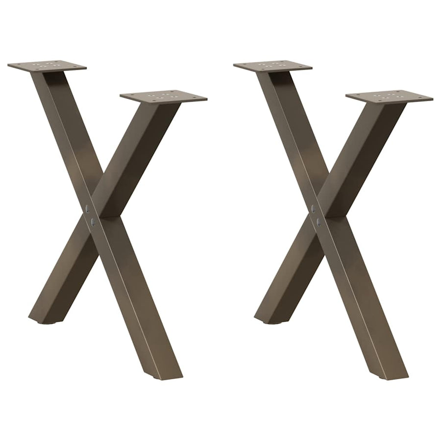 vidaXL Coffee Table Legs X-Shaped 2 pcs Natural Steel 50x(42-43) cm Steel 1