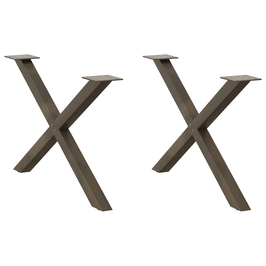 vidaXL Coffee Table Legs X-Shaped 2 pcs Natural Steel 70x(42-43) cm Steel 1