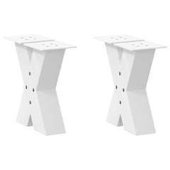 vidaXL Coffee Table Legs X-Shaped 2 pcs White 30x(30-31) cm Steel 1