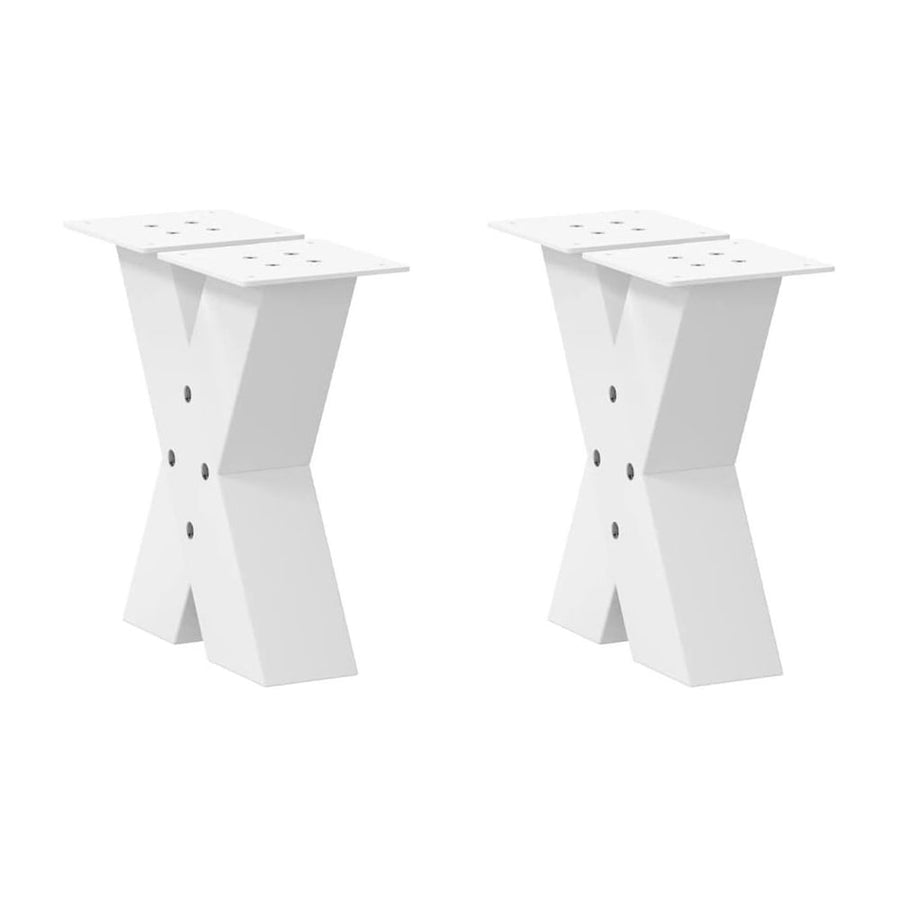 Coffee Table Legs X-Shaped 2 pcs White Steel