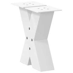 vidaXL Coffee Table Legs X-Shaped 2 pcs White 40x(30-31) cm Steel 4