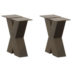 vidaXL Coffee Table Legs X-Shaped 2 pcs Natural Steel 40x(30-31) cm Steel 1