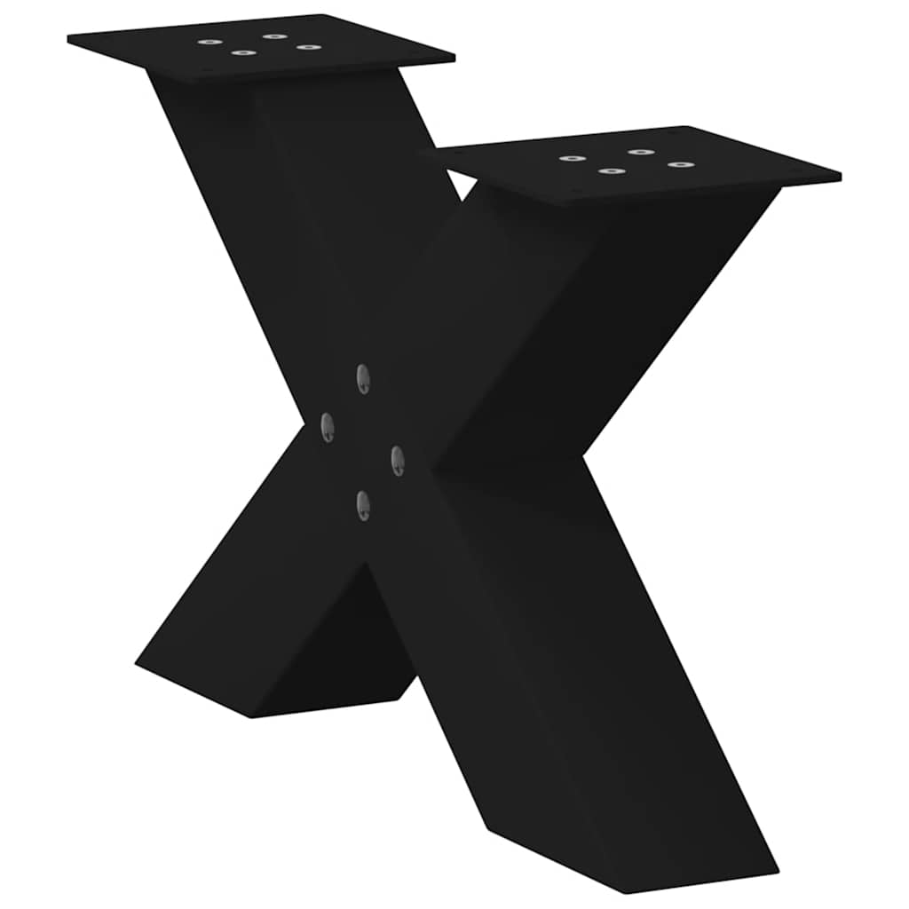 vidaXL Coffee Table Legs X-Shaped 2 pcs Black 50x(30-31) cm Steel 4