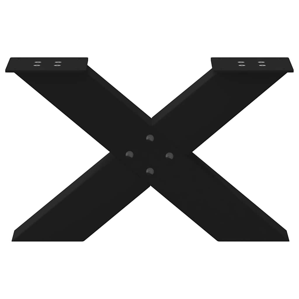 vidaXL Coffee Table Legs X-Shaped 2 pcs Black 50x(30-31) cm Steel 5