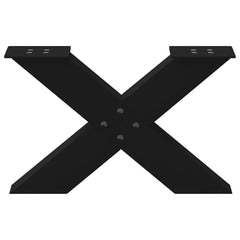 vidaXL Coffee Table Legs X-Shaped 2 pcs Black 50x(30-31) cm Steel 5