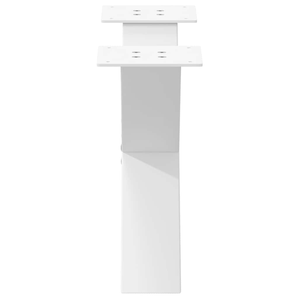 vidaXL Coffee Table Legs X-Shaped 2 pcs White 50x(30-31) cm Steel 6