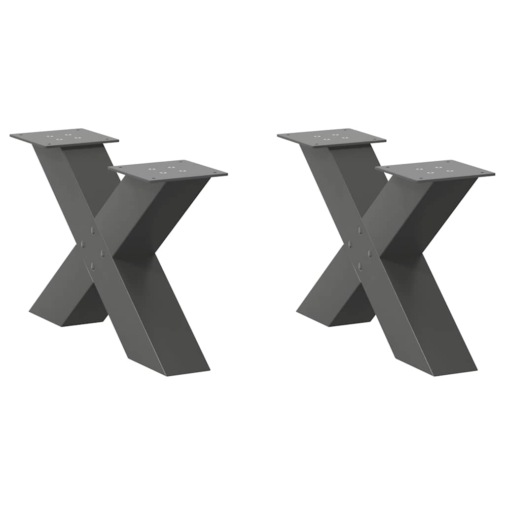 vidaXL Coffee Table Legs X-Shaped 2 pcs Anthracite 50x(30-31) cm Steel 1