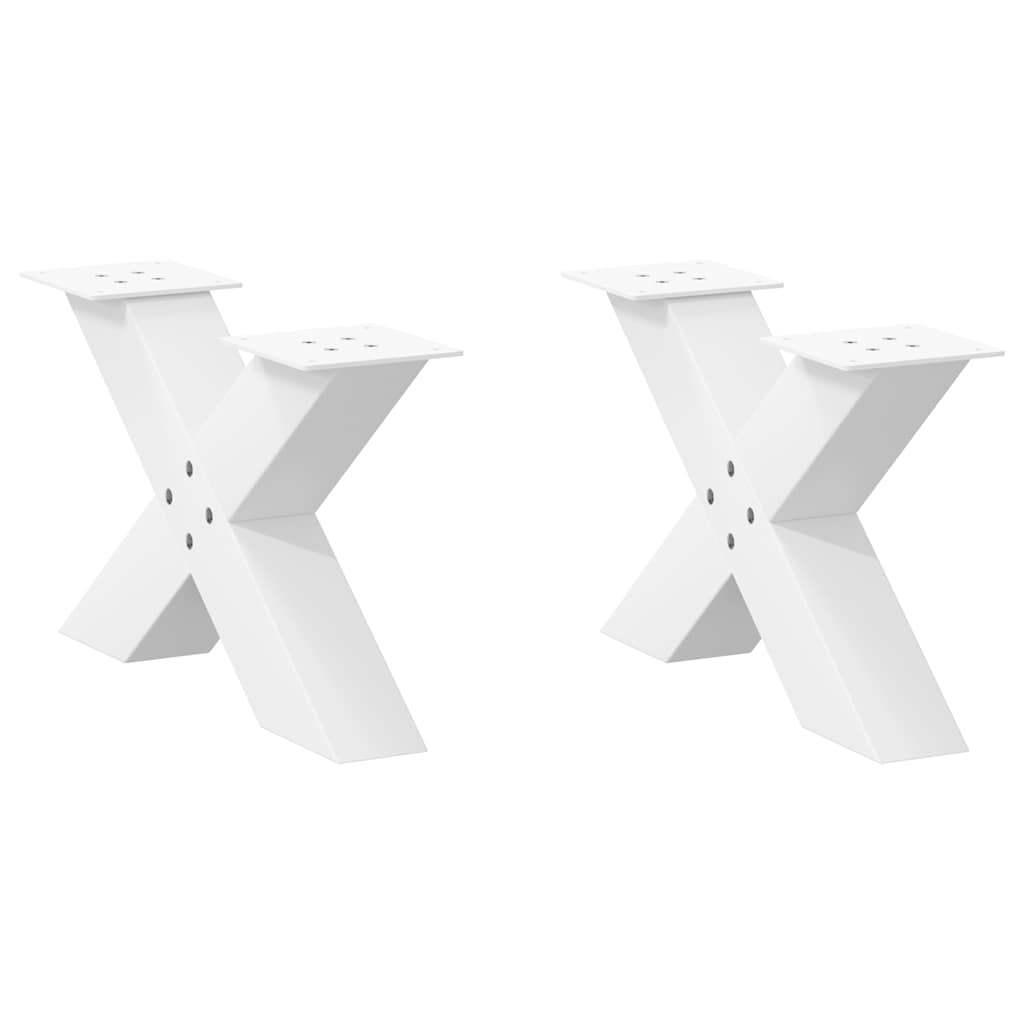 vidaXL Coffee Table Legs X-Shaped 2 pcs White 60x(30-31) cm Steel 1