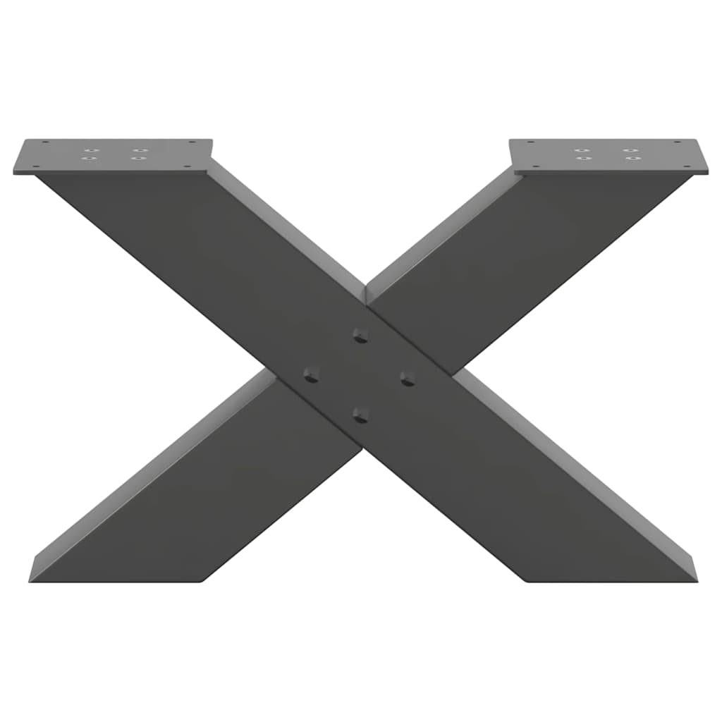 vidaXL Coffee Table Legs X-Shaped 2 pcs Anthracite 60x(30-31) cm Steel 5