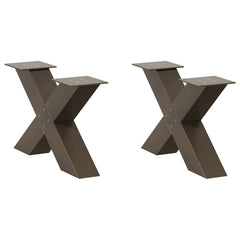 vidaXL Coffee Table Legs X-Shaped 2 pcs Natural Steel 60x(30-31) cm Steel 1