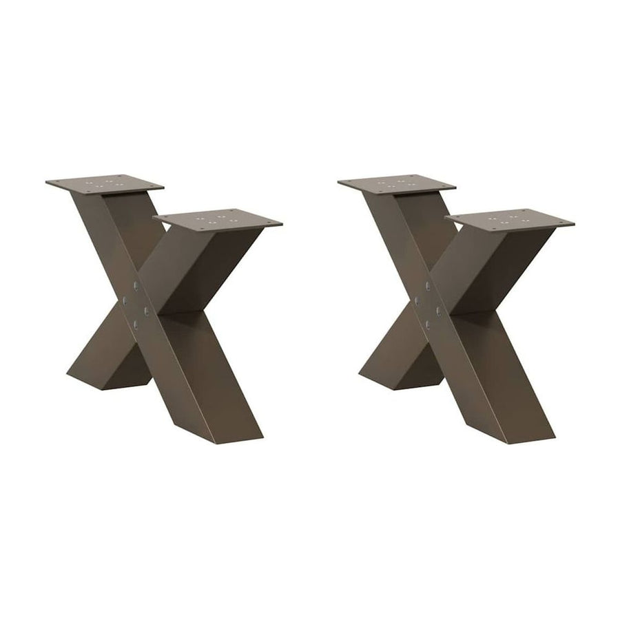 Coffee Table Legs X-Shaped 2 pcs Natural Steel