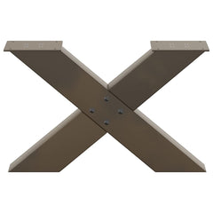 vidaXL Coffee Table Legs X-Shaped 2 pcs Natural Steel 60x(30-31) cm Steel 5