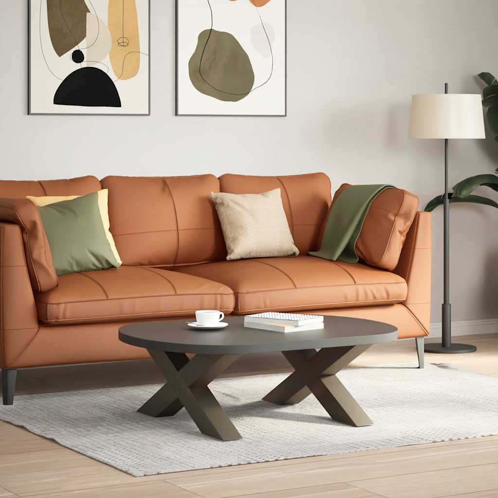 vidaXL Coffee Table Legs X-Shaped Steel 70x(30-31) 2 pcs Natural
