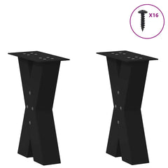 vidaXL Coffee Table Legs X-Shaped 2 pcs Black 28x(42-43) cm Steel 3