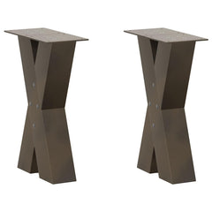 vidaXL Coffee Table Legs X-Shaped 2 pcs Natural Steel 28x(42-43) cm Steel 1