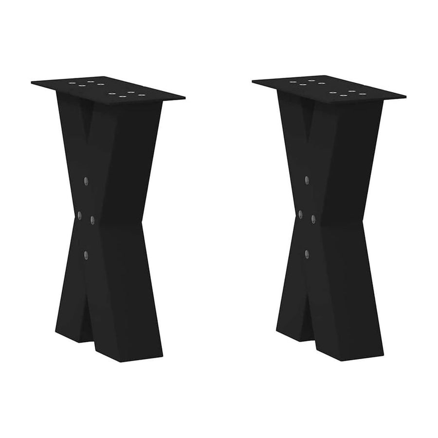 Coffee Table Legs X-Shaped 2 pcs Black Steel