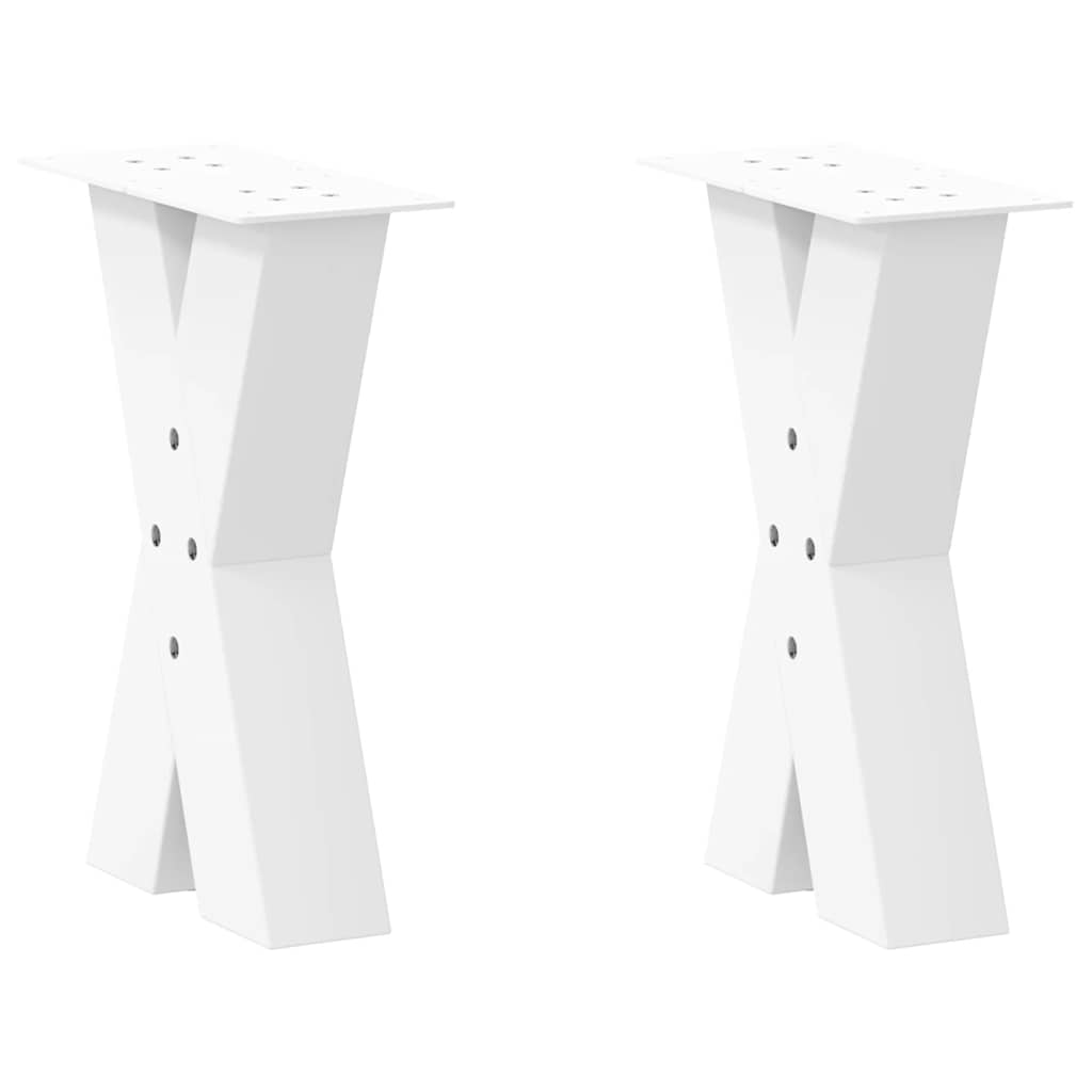 vidaXL Coffee Table Legs X-Shaped 2 pcs White 38x(42-43) cm Steel 1