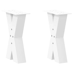 vidaXL Coffee Table Legs X-Shaped 2 pcs White 38x(42-43) cm Steel 1