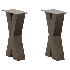 vidaXL Coffee Table Legs X-Shaped 2 pcs Natural Steel 38x(42-43) cm Steel 1