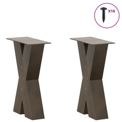vidaXL Coffee Table Legs X-Shaped 2 pcs Natural Steel 38x(42-43) cm Steel 3