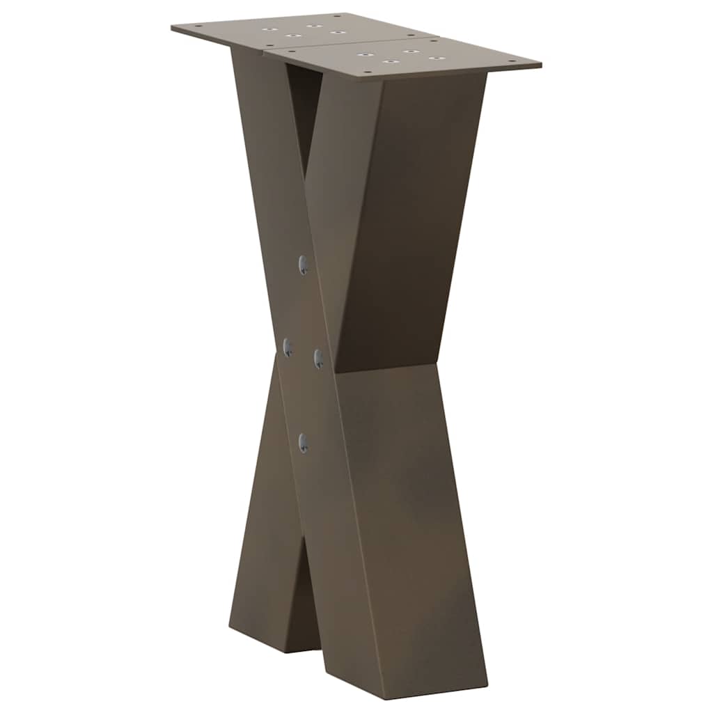 vidaXL Coffee Table Legs X-Shaped 2 pcs Natural Steel 38x(42-43) cm Steel 4