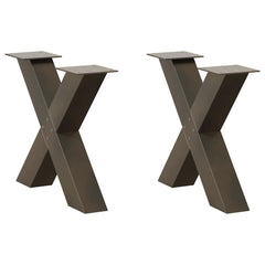 vidaXL Coffee Table Legs X-Shaped 2 pcs Natural Steel 50x(42-43) cm Steel 1