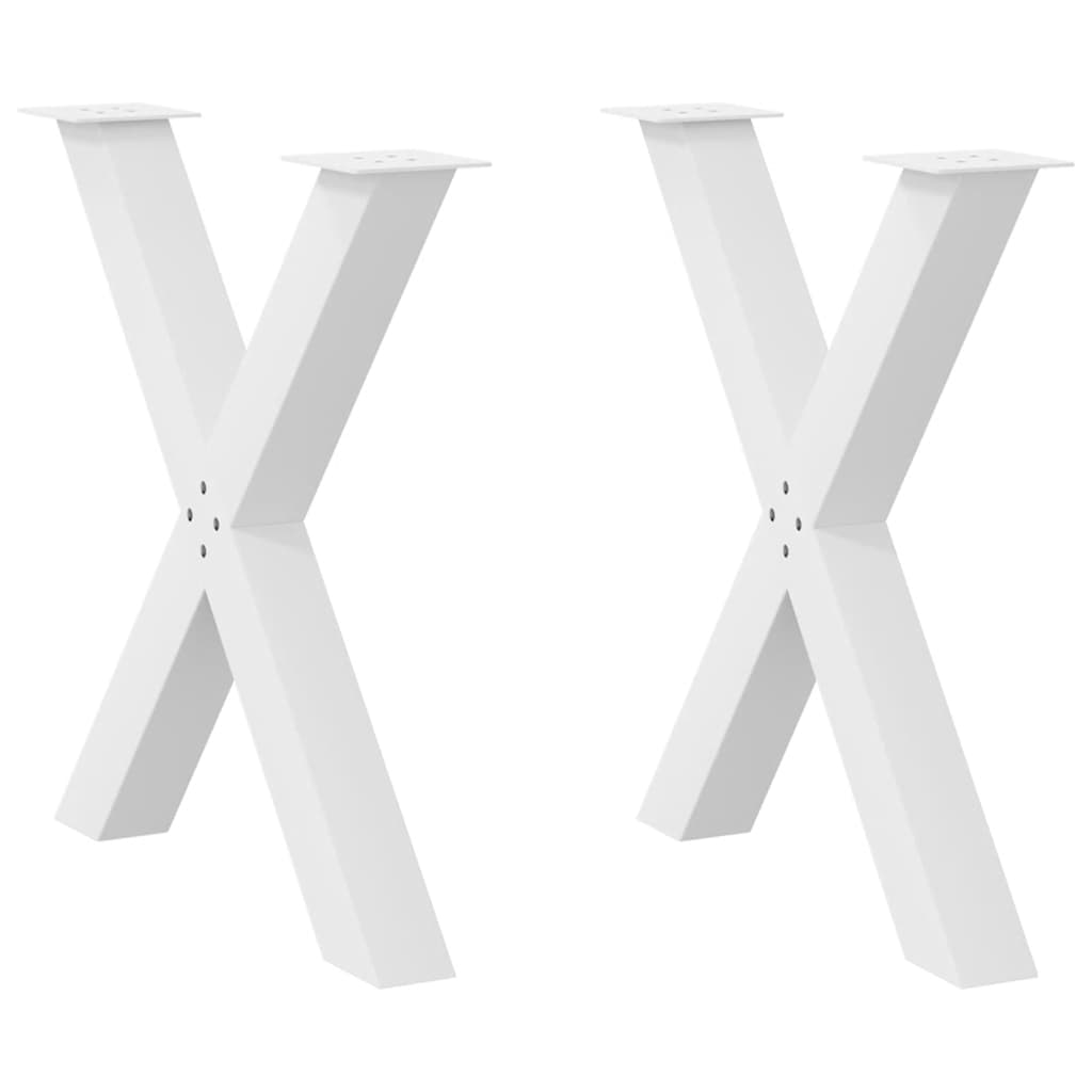 Coffee Table Legs X-Shaped 70x(30-31) Steel 2 pcs White 80 x (72-73) cm (80 mm)