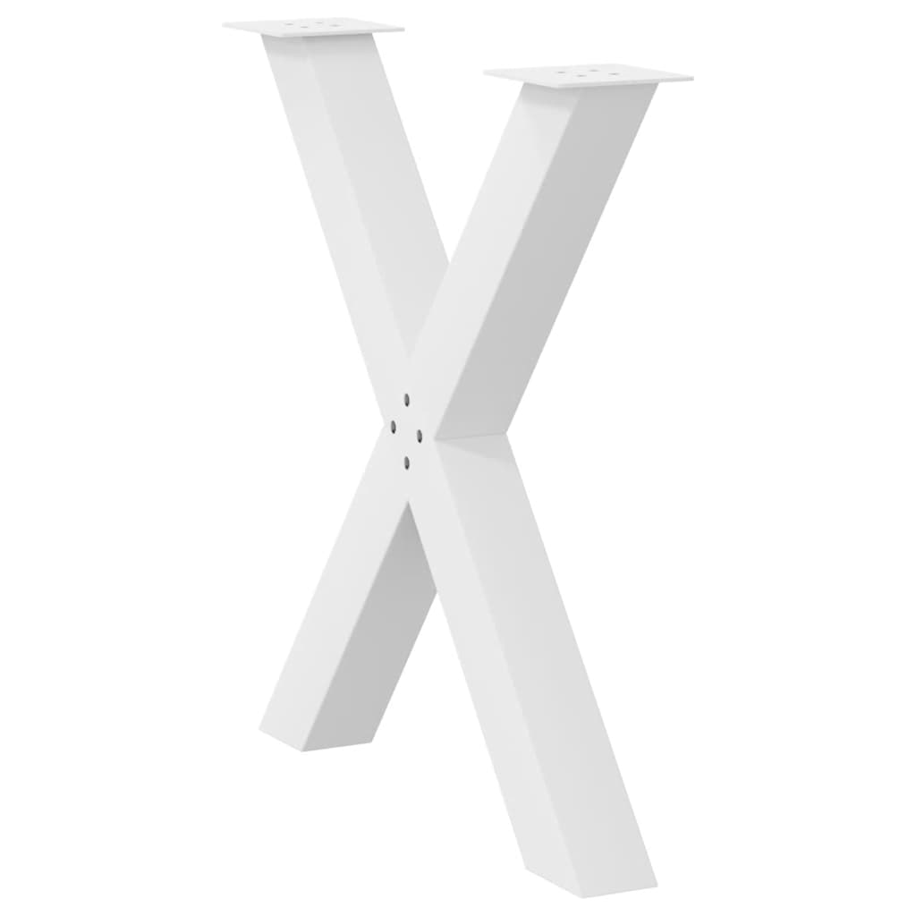 Coffee Table Legs X-Shaped 70x(30-31) Steel 2 pcs White 80 x (72-73) cm (80 mm)