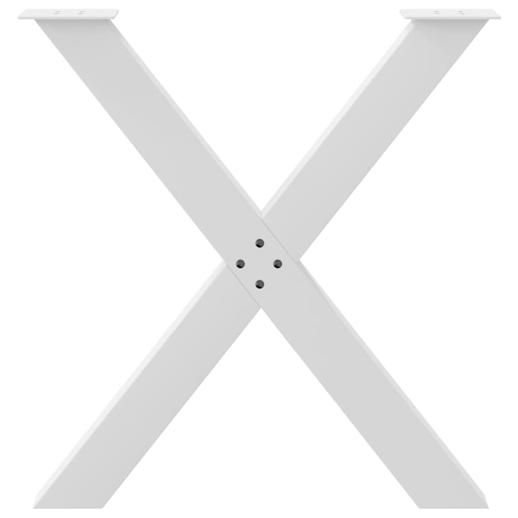 Coffee Table Legs X-Shaped 70x(30-31) Steel 2 pcs White 80 x (72-73) cm (80 mm)