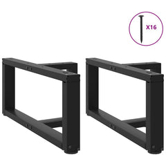 vidaXL Coffee Table Legs T-Shaped 2 pcs Black 60x25x(30-31) cm Steel 3