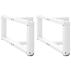 vidaXL Coffee Table Legs T-Shaped 2 pcs White 60x25x(30-31) cm Steel 1
