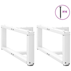 vidaXL Coffee Table Legs T-Shaped 2 pcs White 60x25x(30-31) cm Steel 3