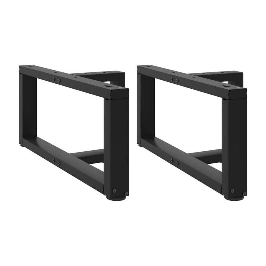 Coffee Table Legs T-Shaped 2 pcs Black Steel