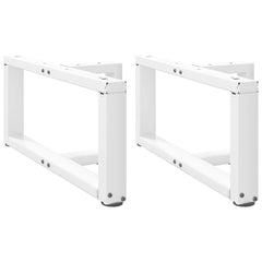 vidaXL Coffee Table Legs T-Shaped 2 pcs White 70x25x(30-31) cm Steel 1