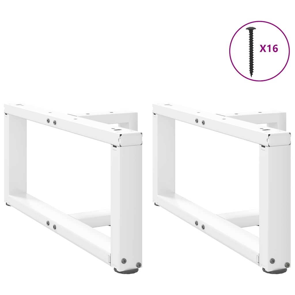 vidaXL Coffee Table Legs T-Shaped 2 pcs White 70x25x(30-31) cm Steel 3