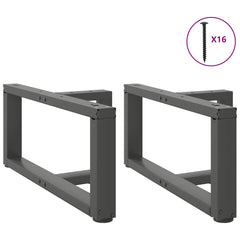 vidaXL Coffee Table Legs T-Shaped 2 pcs Anthracite 70x25x(30-31) cm Steel 3
