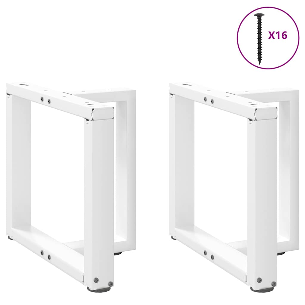 vidaXL Coffee Table Legs T-Shaped 2 pcs White 50x25x(42-43) cm Steel 3