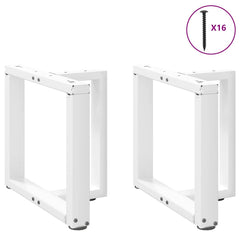vidaXL Coffee Table Legs T-Shaped 2 pcs White 50x25x(42-43) cm Steel 3
