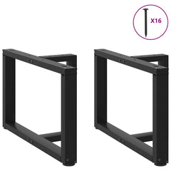 vidaXL Coffee Table Legs T-Shaped 2 pcs Black 60x25x(42-43) cm Steel 3