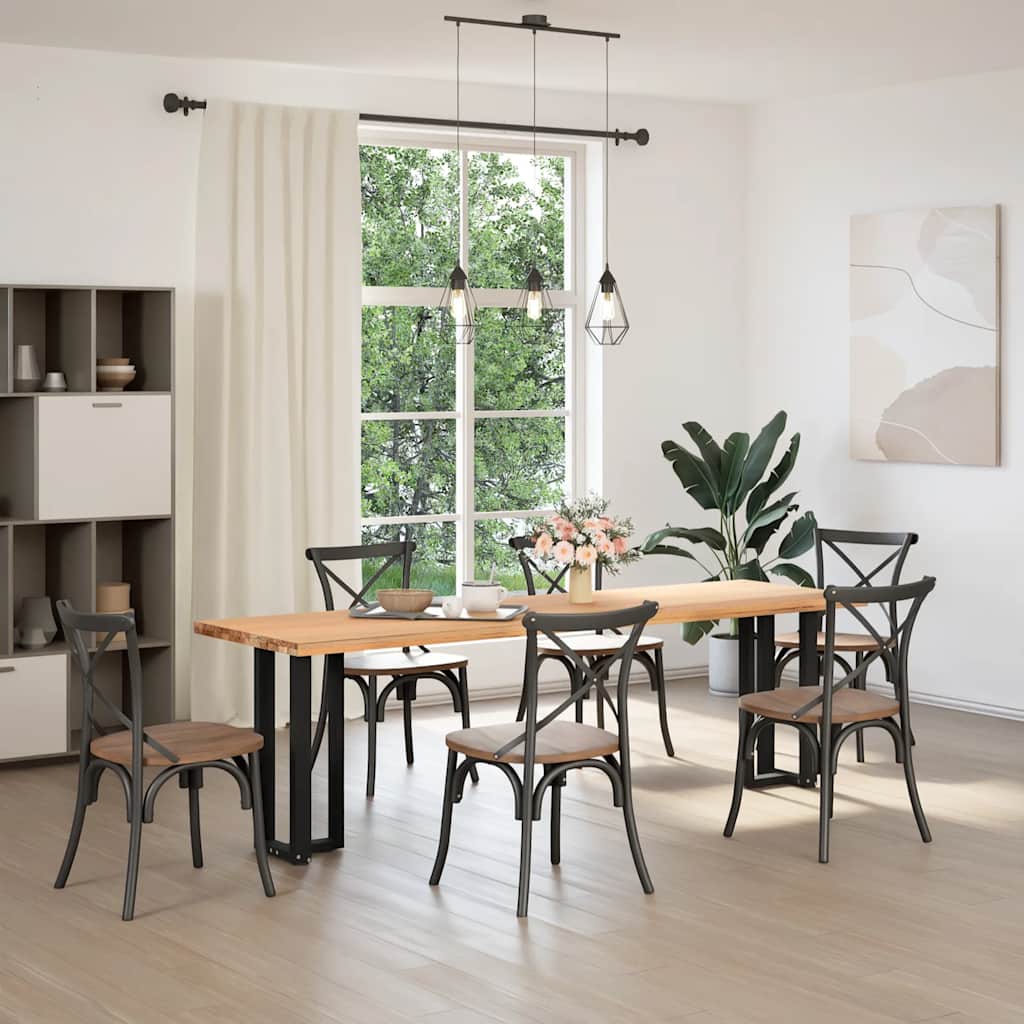 vidaXL Bar Table Legs T-Shaped 2 pcs Steel Black 25 x 28 – 60 x 35
