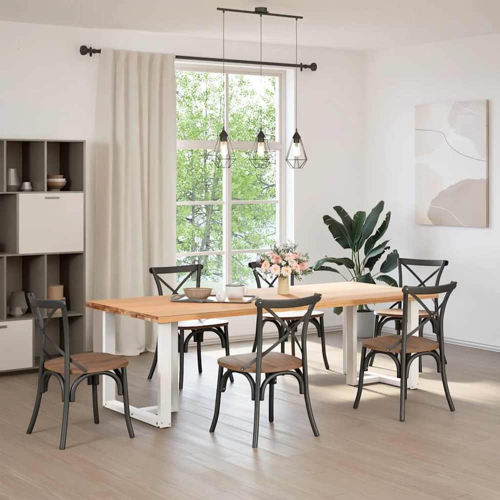 Dining Table Legs T-Shaped Steel White