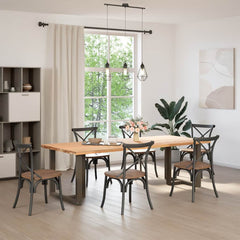 Dining Table Legs T-Shaped 2 pcs Steel Steel Natural 60 x 35 – 100 x 35 80 x 35 x (72-73) cm