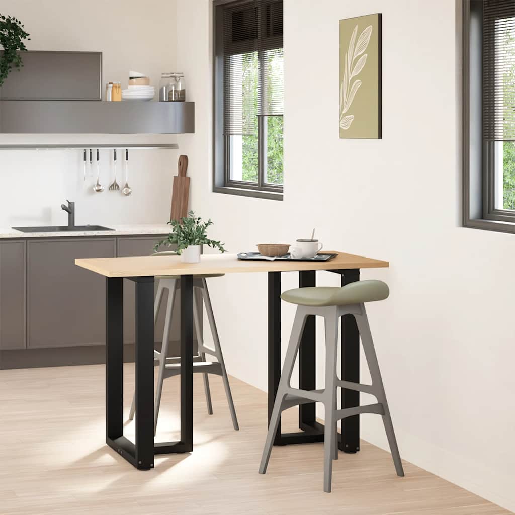 vidaXL Bar Table Legs T-Shaped 2 pcs Steel Black 25 x 28 – 60 x 35