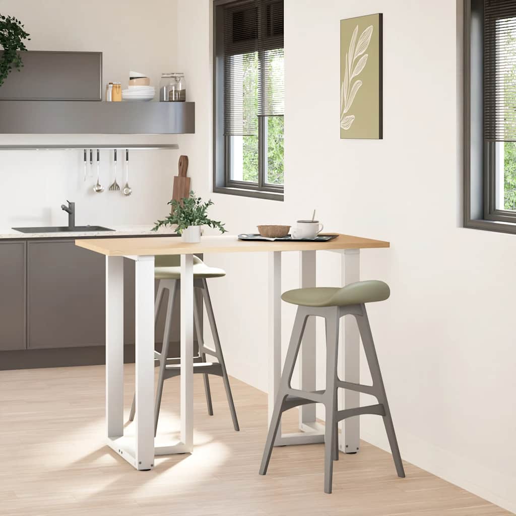 vidaXL Bar Table Legs T-Shaped 2 pcs Steel White 25 x 28 – 60 x 35