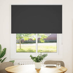 vidaXL Roller Blind Blackout Black 140x150 cm Fabric Width 136.6 cm Polyester 1