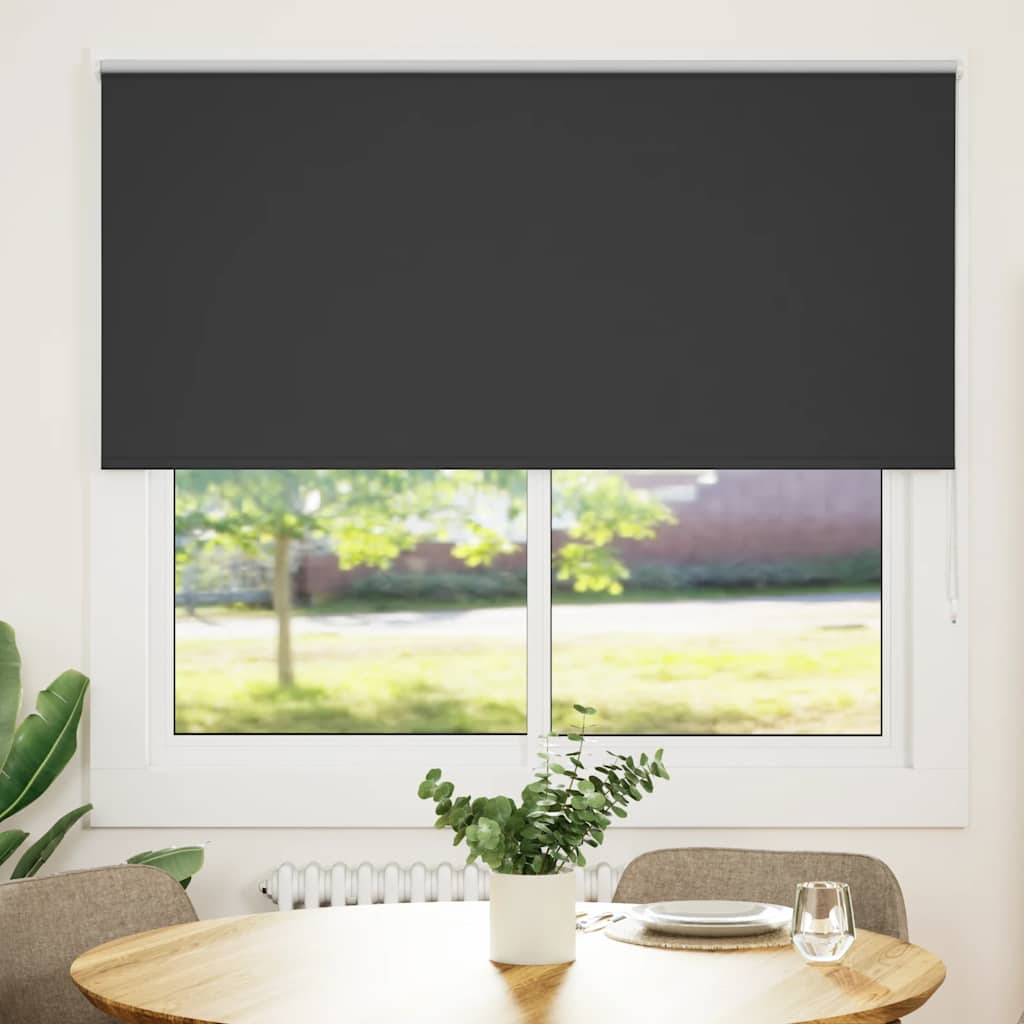 Roller Blind Blackout 105x175 cm Fabric Width 100.7 cm Black 165 cm