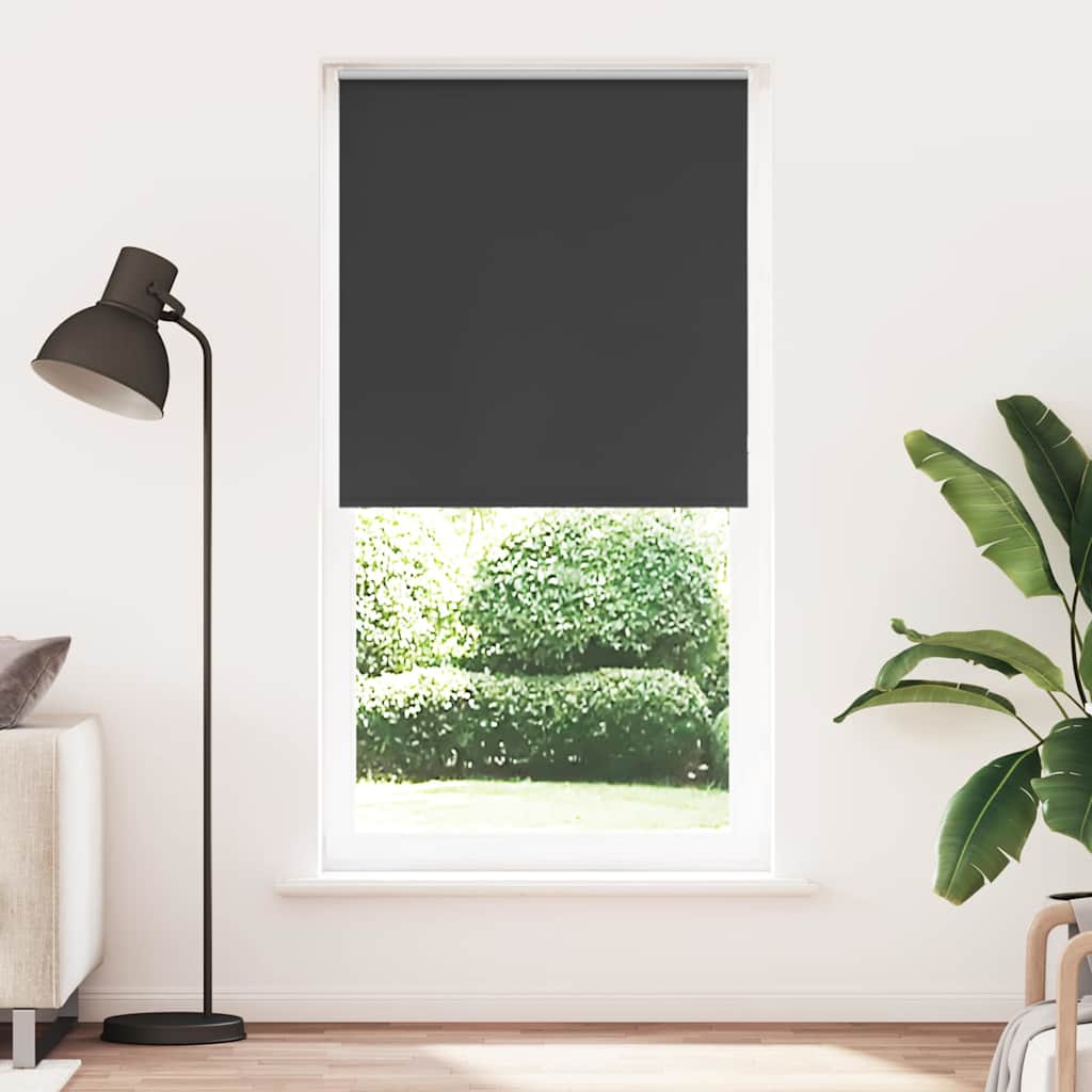 vidaXL Roller Blind Blackout Black 115x230 cm Fabric Width 110.7 cm Polyester 1