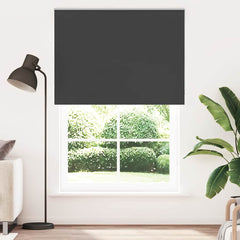 vidaXL Roller Blind Blackout Black 165x230 cm Fabric Width 161.6 cm Polyester 1