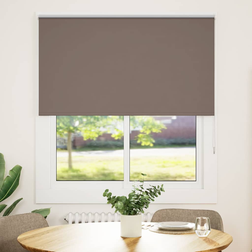vidaXL Roller Blind Blackout Coffee 130x130 cm Fabric Width 126.6 cm Polyester 1